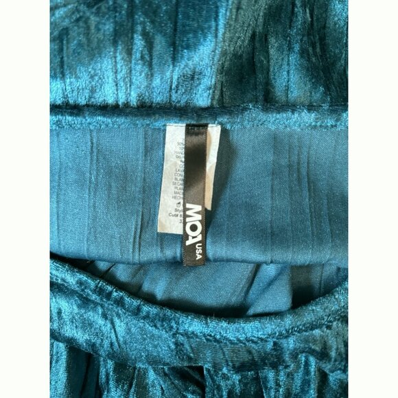 Vintage MOA USA Women’s 3XL Crushed Velvet Tunic Dress Jewel Tone Blue Holiday - Picture 9 of 10